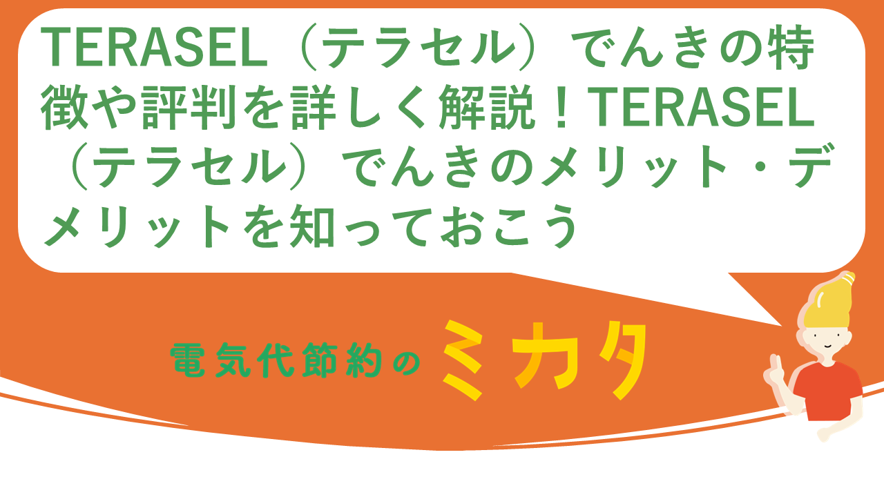 TERASEL（テラセル）でんきの特徴や評判を詳しく解説！TERASEL（テラセル）でんきのメリット・デメリットを知っておこう
